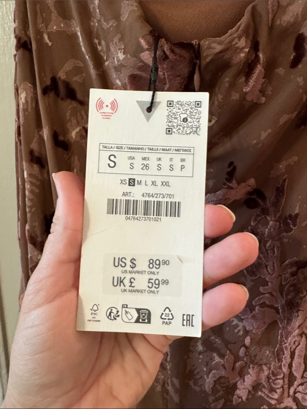 Zara Brown Floral Maxi Dress - Picture 6 of 7